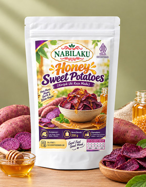 Honey Sweet Potatoes Chips PREMIUM- Keripik Ubi Rasa Madu 200g – Camilan Renyah Kaya Antioksidan