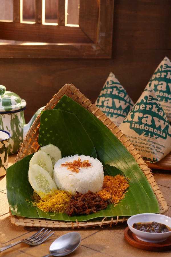 Nasi Bungkus Krawu - Daging Sapi Asli