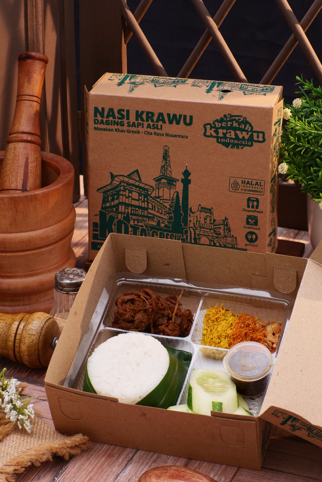 Nasi Kotak Krawu - Daging Sapi Asli