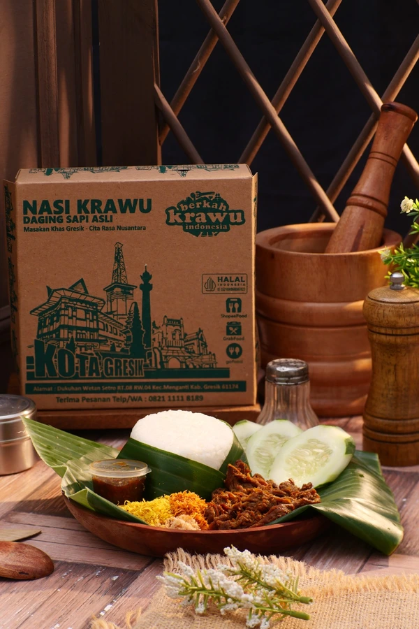 Nasi Kotak Krawu - Daging Sapi Asli