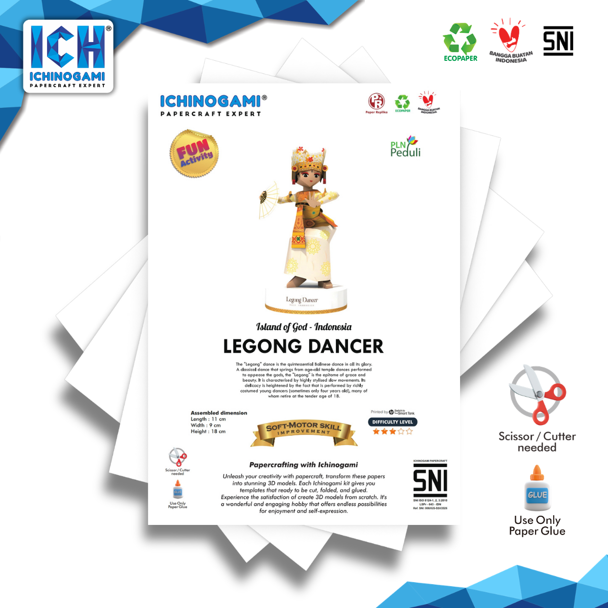 Legong Dancer (Bali), Papercraft Ichinogami (DIY) isi 1 pcs