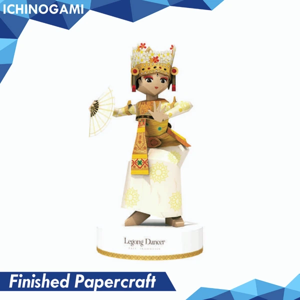 Legong Dancer (Bali), Papercraft Ichinogami (DIY) isi 1 pcs Budaya Penari Bali, tinggi 18 cm