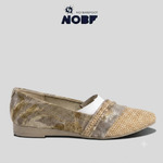 Sepatu Flat Wanita Motif Daun Alami Handmade – Natural Dye (Ecoprint)