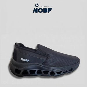 NOBF Sepatu Slip On Unisex Sneakers Casual Hitam Ringan Nyaman Tanpa Tali