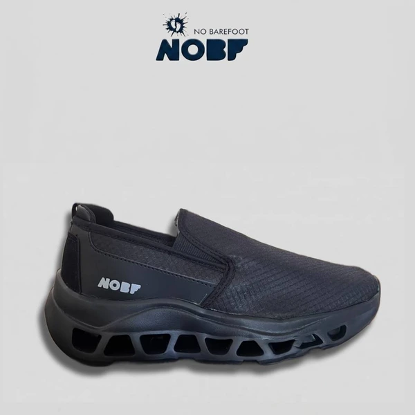 NOBF Sepatu Slip On Unisex Sneakers Casual Hitam Ringan Nyaman Tanpa Tali