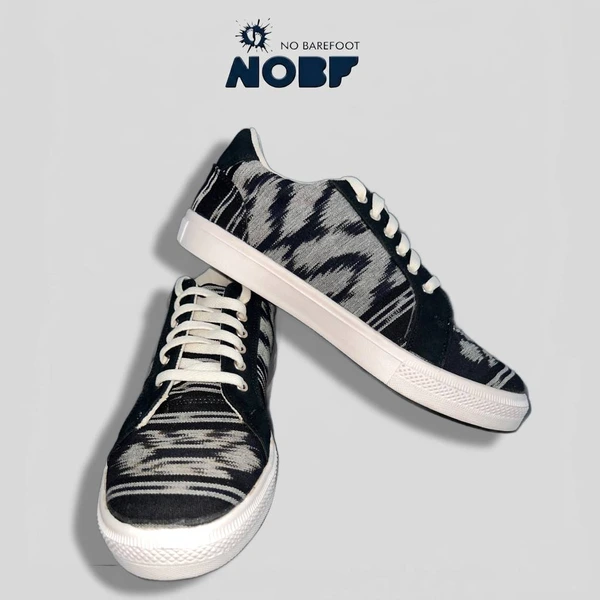 Sepatu Pria Noir Heritage – Hitam Motif | Knitted Textile Breathable | Stylish & Nyaman