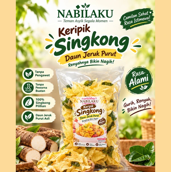 Keripik Singkong Original Daun Jeruk Purut 150g – Renyah & Gurih | Nabila Food