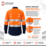OTRAHUM ( Ber-SNI ) Baju Kemeja Seragam Wearpack Kerja Workwear Safety Lapangan Proyek K3 Reflective Scothlite Scotlite Untuk Pekerja Teknisi Operator Engineer Mining Tambang Navy Kuning Orange Merah Biru Turkis