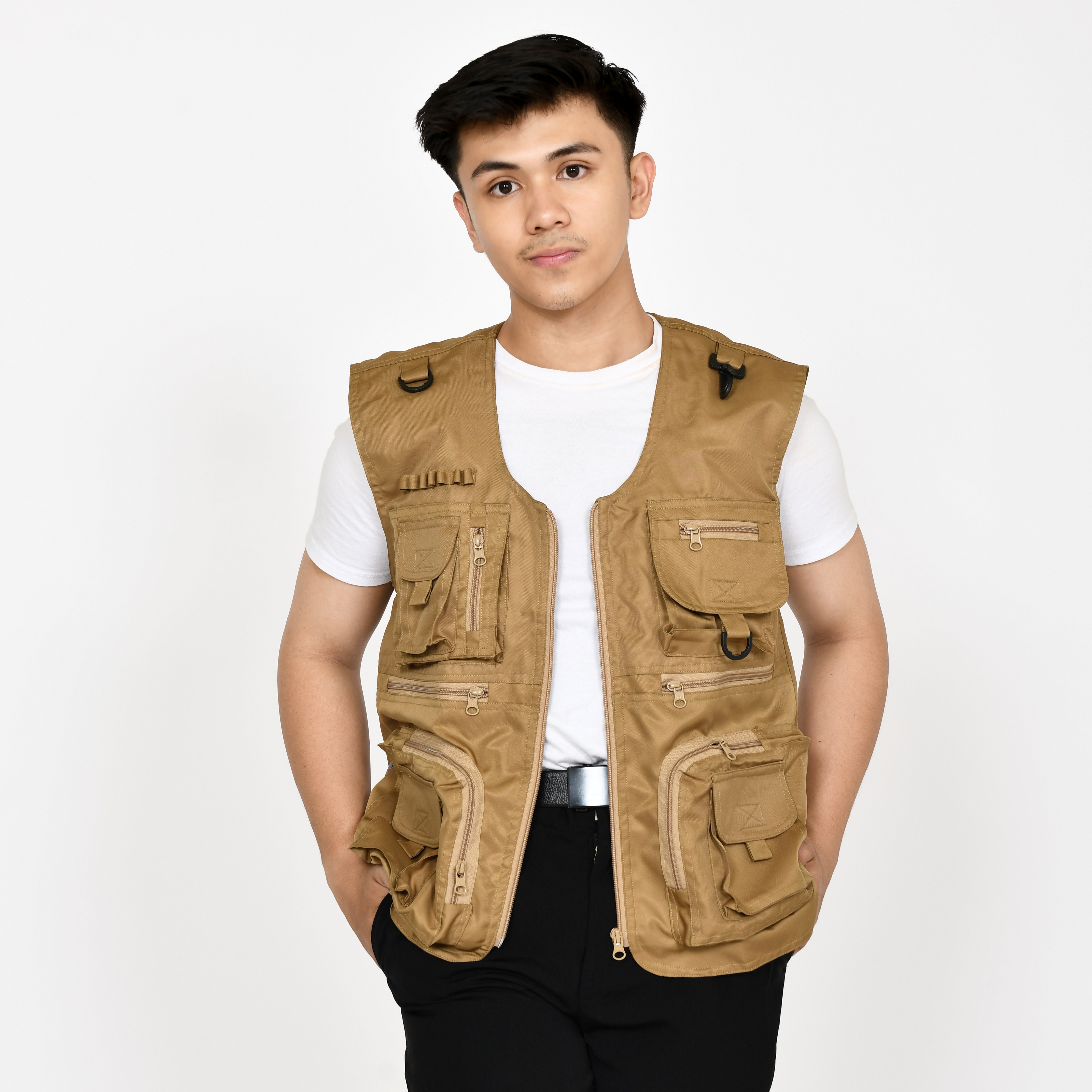 OTRAHUM Rompi Cargo Rescue Vest Lapangan Fotografer Wartawan Rescue Adventure Teknisi Engineer Tactical Mancing Waterproof Windproof Casual Kantong Banyak Bahan Twill Combat Furing Soft Mesh YKK Zipper