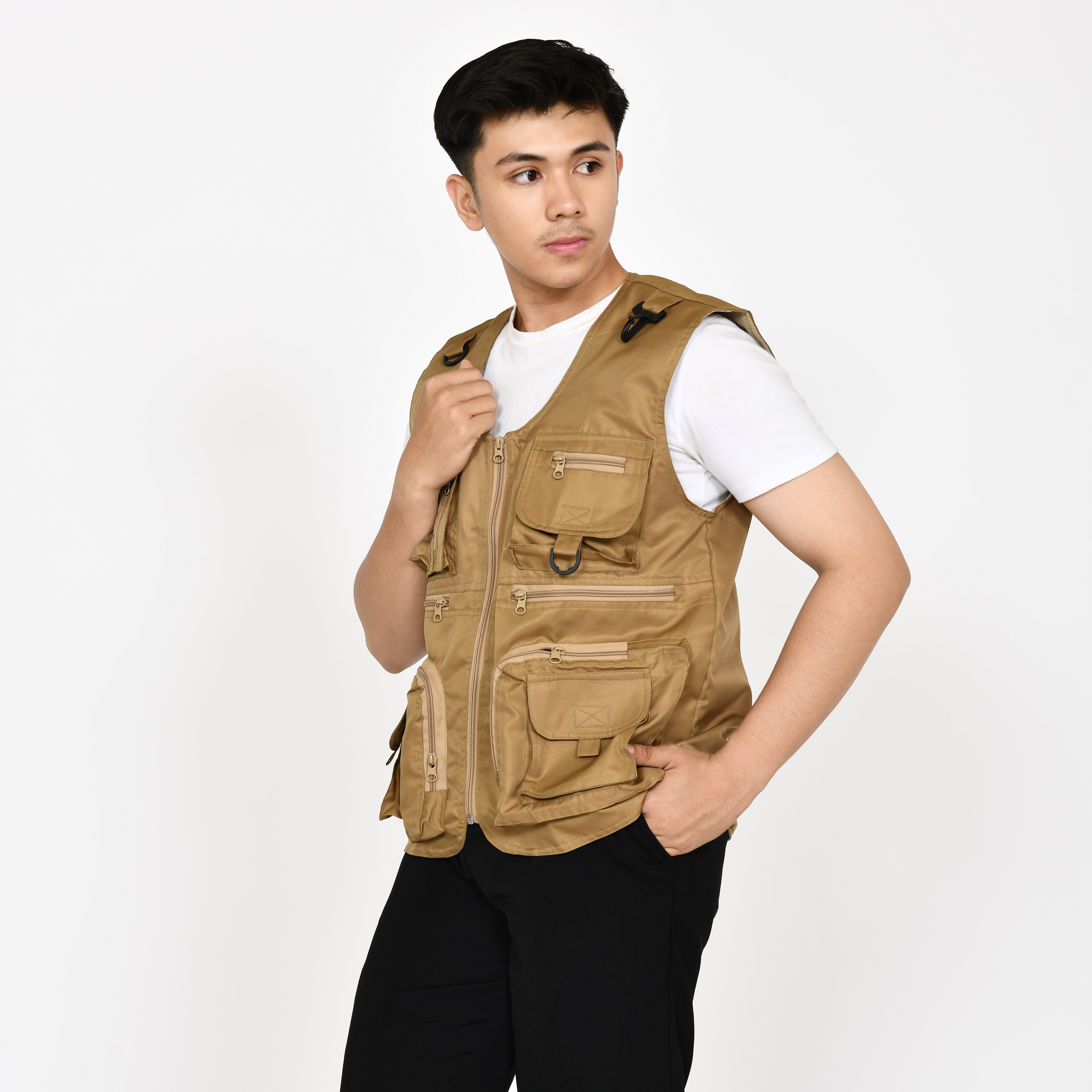 OTRAHUM Rompi Cargo Rescue Vest Lapangan Fotografer Wartawan Rescue Adventure Teknisi Engineer Tactical Mancing Waterproof Windproof Casual Kantong Banyak Bahan Twill Combat Furing Soft Mesh YKK Zipper