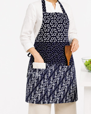 Celemek Memasak Batik Cap (Biru Dongker)