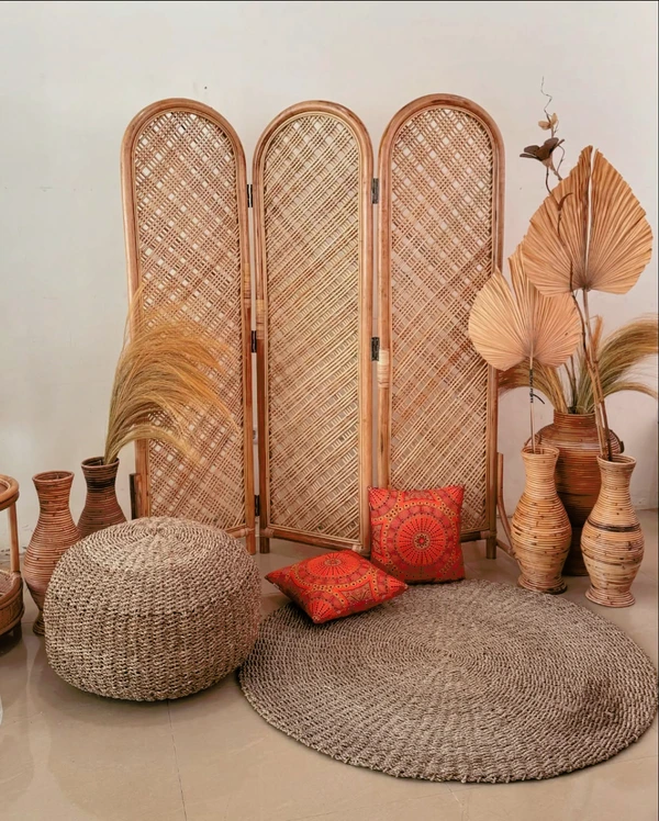 Partisi Rotan 3 pintu
