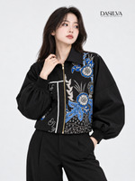 Dasilva Batik Jaket Crop Boxy Wanita Lengan Balon