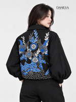 Dasilva Batik Jaket Crop Boxy Wanita Lengan Balon