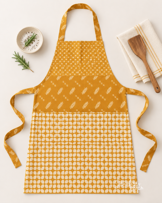 Celemek Memasak Batik Cap (Kuning)