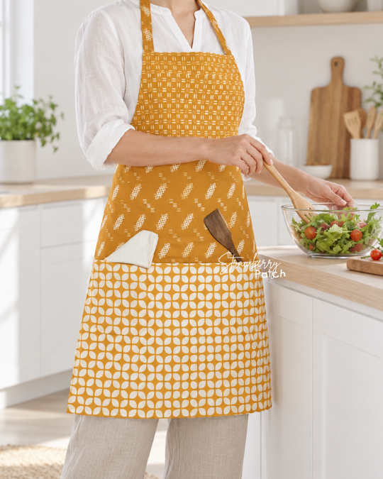 Celemek Memasak Batik Cap (Kuning)