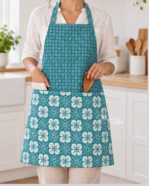 Celemek Memasak Batik Cap (Toska/Turquoise)