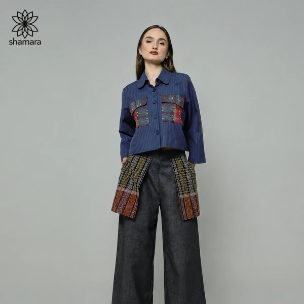 Shamara Kemeja Linen Kantong Tenun