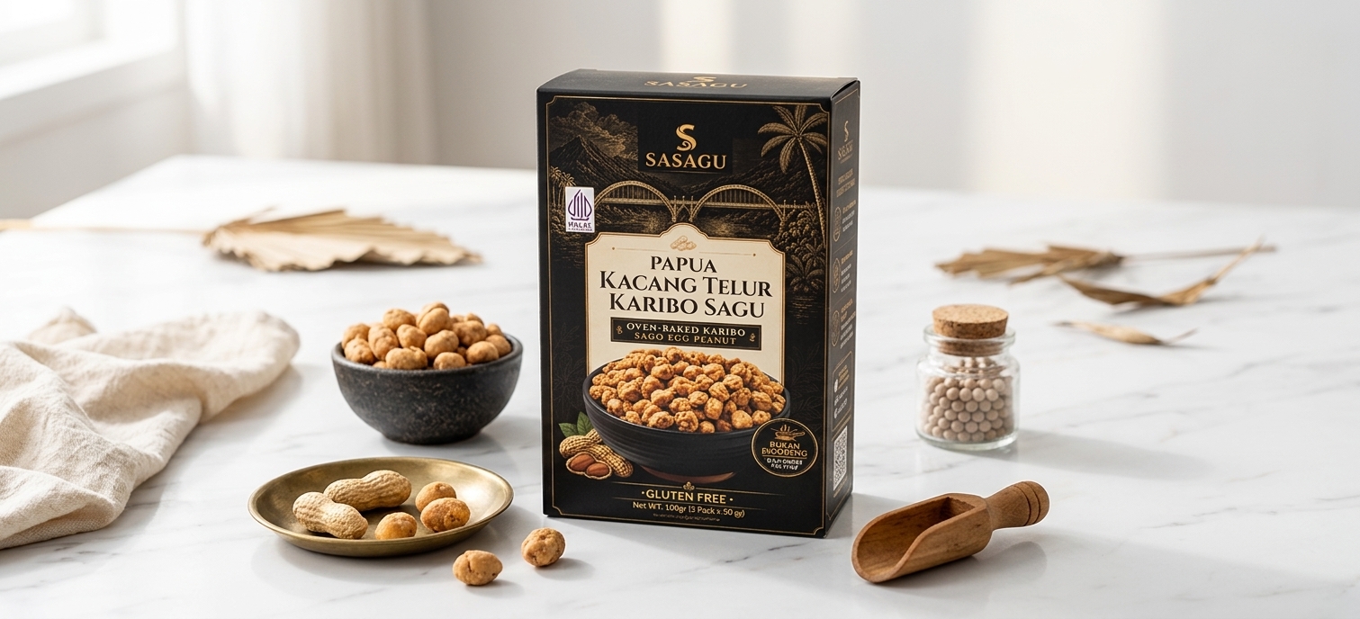 Gluten Free Papua Kacang Telur Karibo Sagu Oven Baked