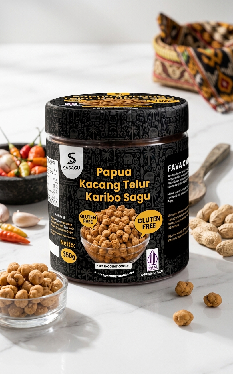 Gluten Free Papua Kacang Telur Karibo Sagu Oven Baked