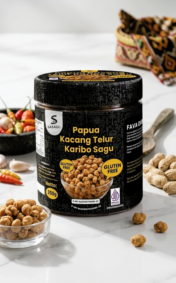 Gluten Free Papua Kacang Telur Karibo Sagu Oven Baked
