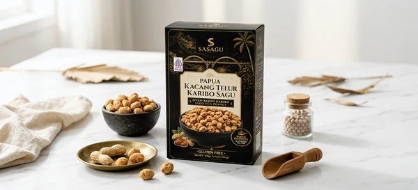 Gluten Free Papua Kacang Telur Karibo Sagu Oven Baked