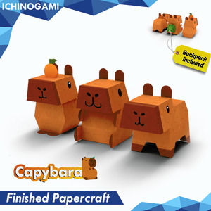CapyBara isi 3 pcs, sistem Die Cut (Terpotong) Papercraft Ichinogami (DIY) -- (Beli min 3, disc 50% Limited time)