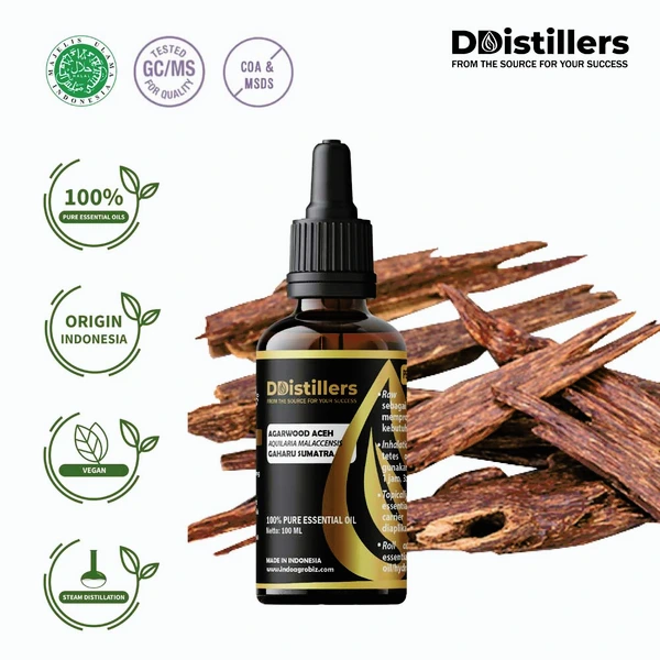 Agarwood Aceh / Gaharu Sumatra Essential Oil Pure 100%, 50-100ML GS