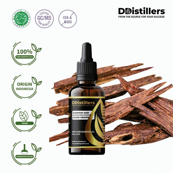 Agarwood Aceh / Gaharu Sumatra Essential Oil Pure 100%, 50-100ML GS