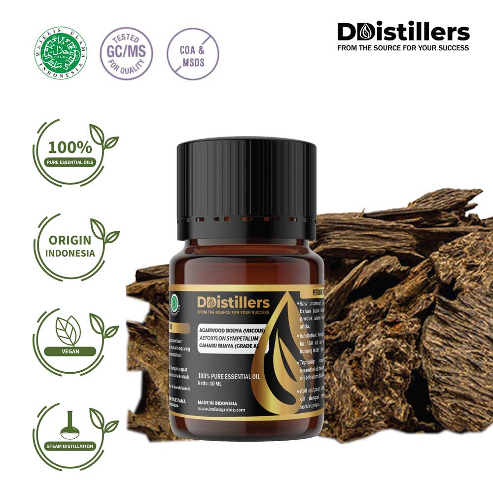 Agarwood Bouya Viscous / Gaharu Buaya Essential Oil Pure 100%, 2-10ML GS