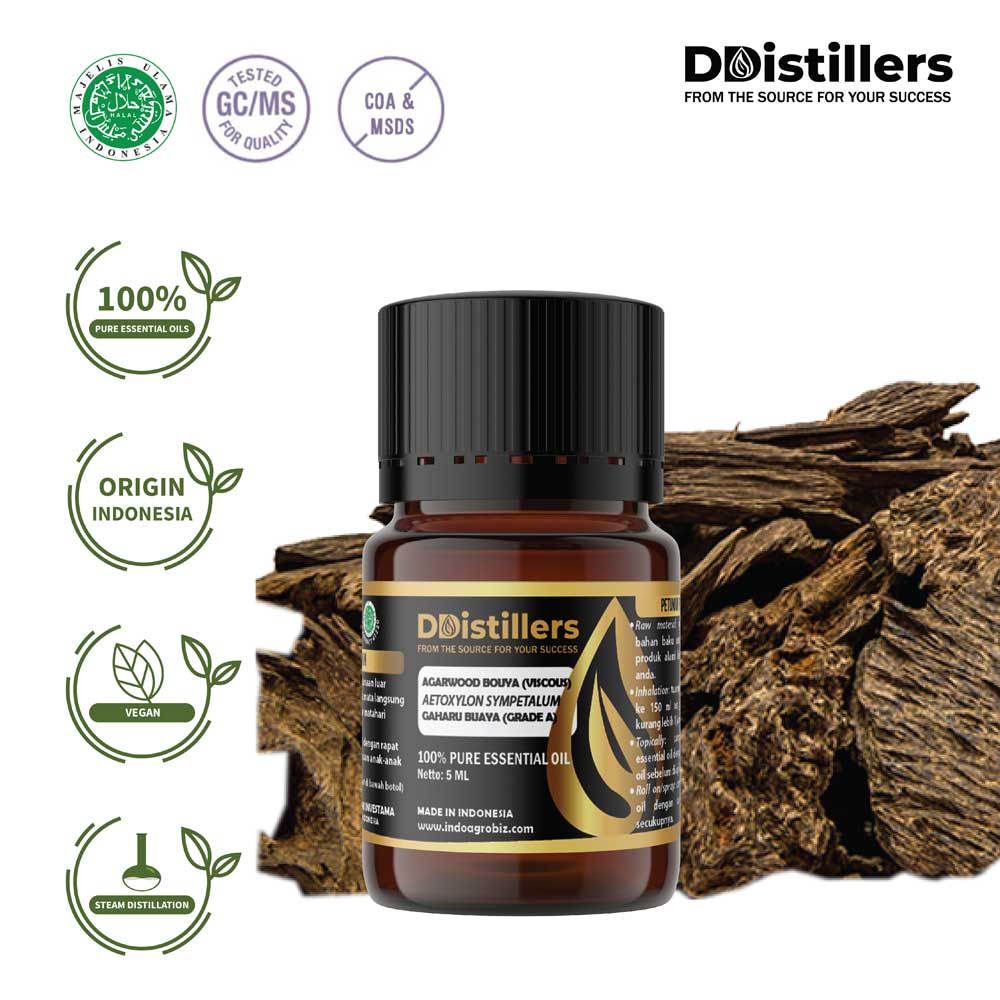 Agarwood Bouya Viscous / Gaharu Buaya Essential Oil Pure 100%, 2-10ML GS