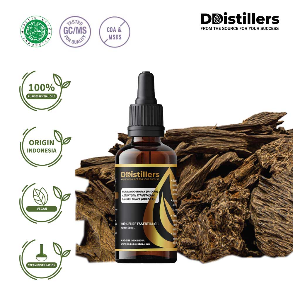 Agarwood Bouya Viscous / Gaharu Buaya Essential Oil Pure 100%, 50-100ML GS