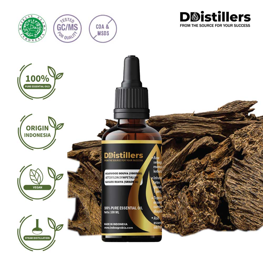 Agarwood Bouya Viscous / Gaharu Buaya Essential Oil Pure 100%, 50-100ML GS