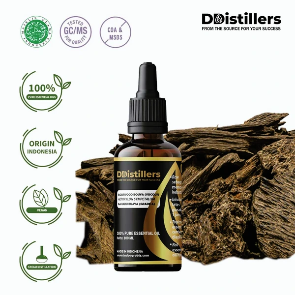 Agarwood Bouya Viscous / Gaharu Buaya Essential Oil Pure 100%, 50-100ML GS