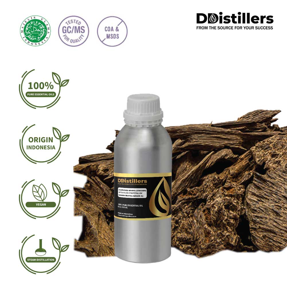 Agarwood Bouya Viscous / Gaharu Buaya Essential Oil Pure 100%, 500ML-1L HDPE/SS