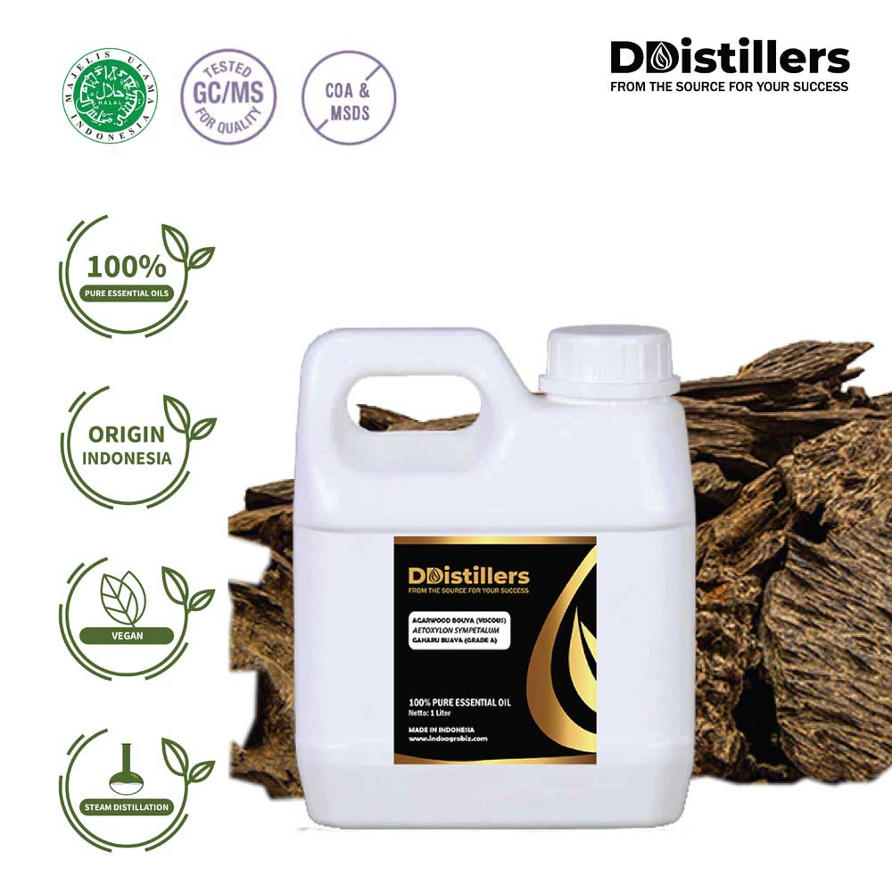 Agarwood Bouya Viscous / Gaharu Buaya Essential Oil Pure 100%, 500ML-1L HDPE/SS