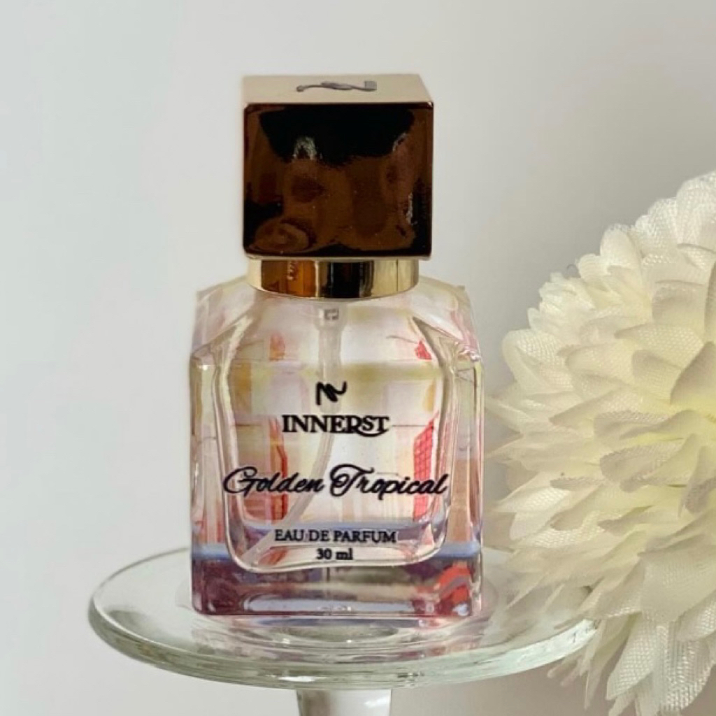 PROMO !!! INNERST Golden Tropical 30ml | Parfum Wanita EDP Tropical Fresh | Wangi Exotic, Warm, Fresh & Mewah | Sensasi Liburan Tropis yang Cerah & Menawan | Long Lasting Perfume untuk Daily, Hangout & Traveling