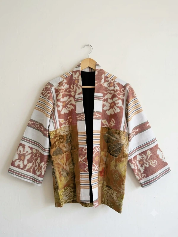 Outer Ecoprint Wanita Kombinasi Tenun Troso Premium Katun Doby XL