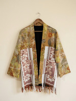 Cardigan Ecoprint Etnik Kombinasi Tenun Ikat Troso Size XL XXL Premium