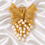 Bros Puspa Pita Mutiara/ Bros Mutiara Filigree Gold