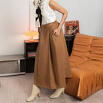 Sae. Emery Skirt - Rok Midi Wanita Camel Brown All Size - High Waist A-Line Skirt - Office & Smart Casual Look