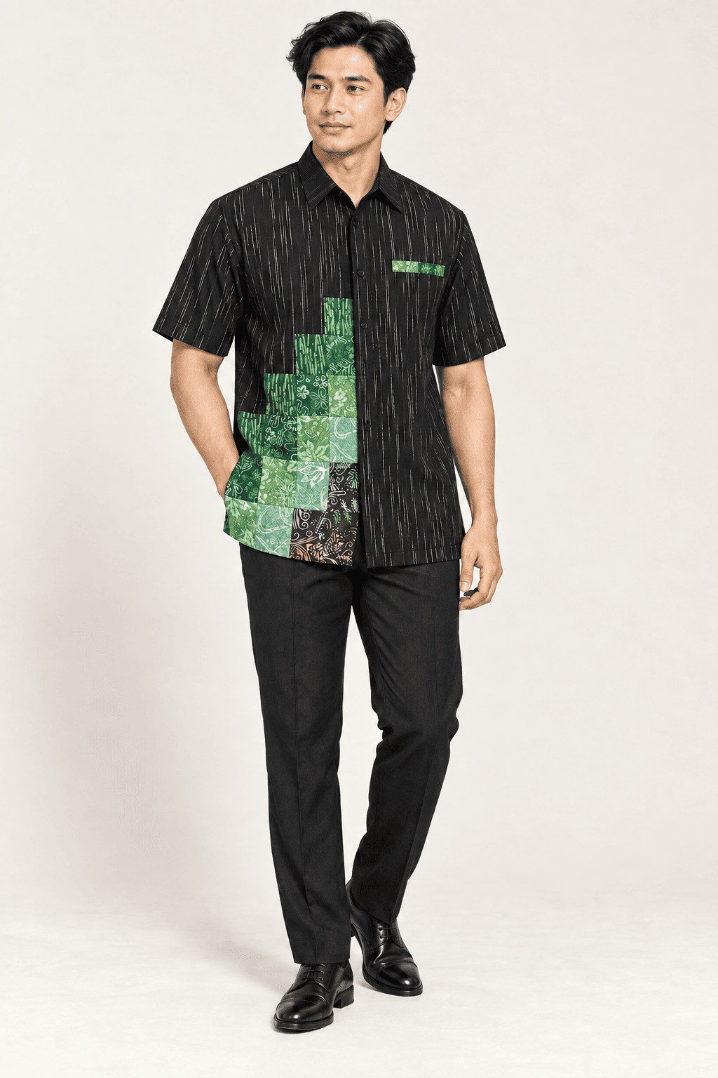 Kemeja Undak Rimba | Patchwork & Tenun Lurik by Etiesta
