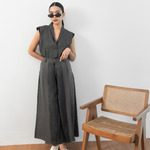 Sae. Hayes Pants Dark Grey Stripes - Celana Wide Leg Wanita High Waist- Celana Kerja Smart Casual S/M L/XL