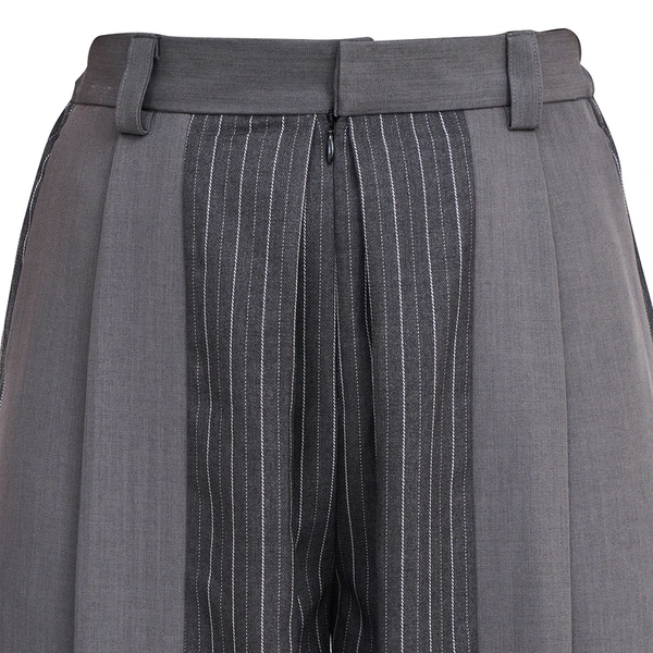 Sae. Hayes Pants Dark Grey Stripes - Celana Wide Leg Wanita High Waist- Celana Kerja Smart Casual S/M L/XL