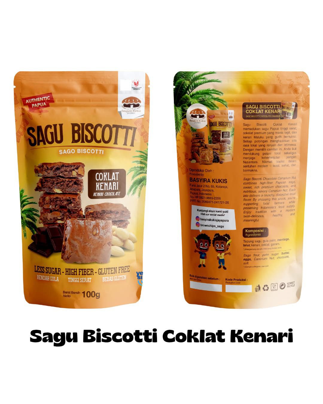 Sagu Biscotti Cokolatte Kenari