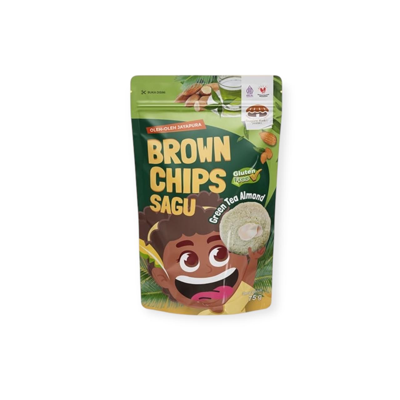 Brownchips Sagu Greentea Almond