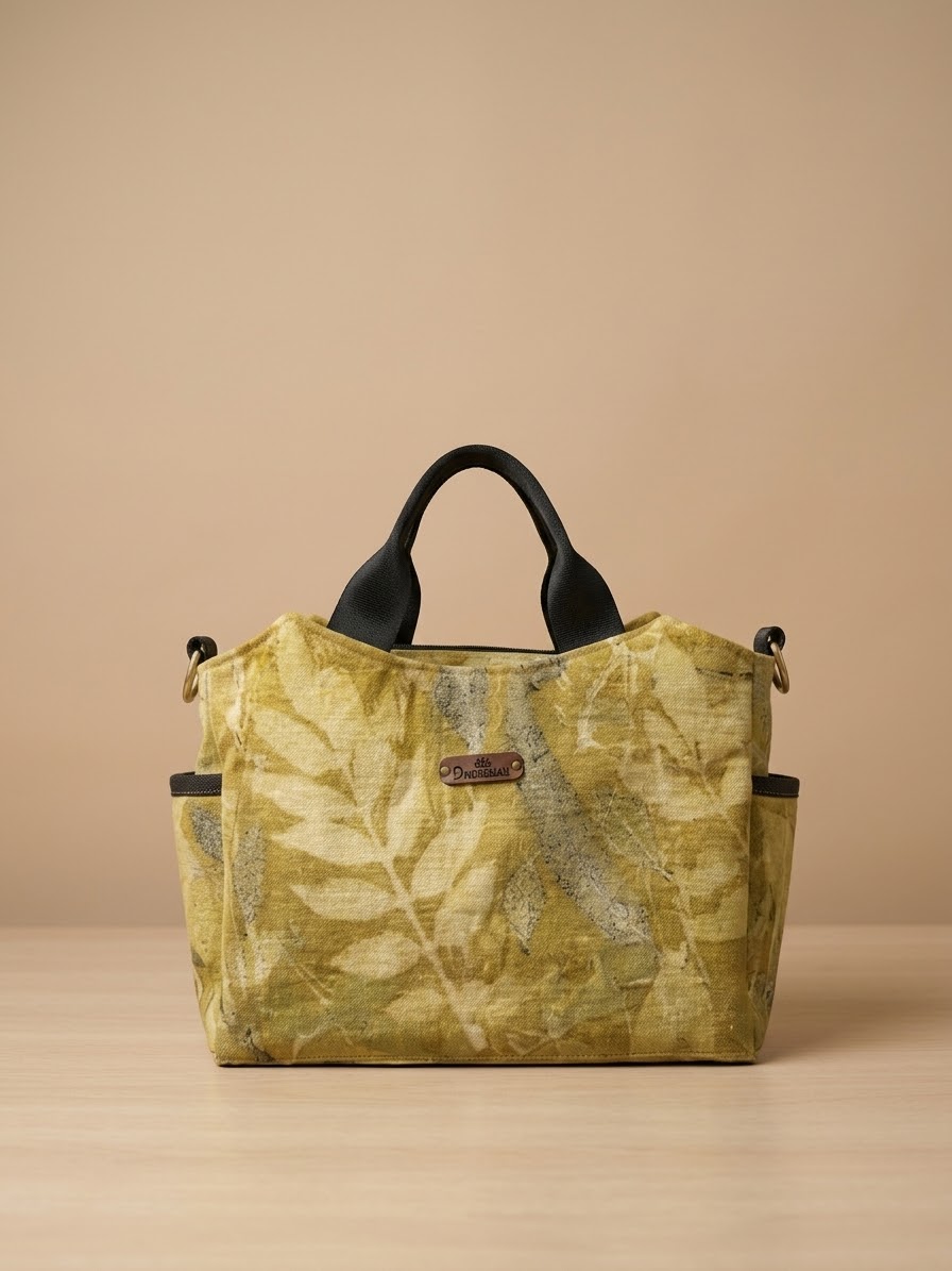 SENTE SERIES - Tas Ecoprint Kanvas dan Kulit Handmade BOGOR