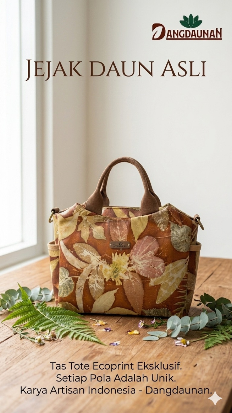 SENTE SERIES - Tas Ecoprint Kanvas dan Kulit Handmade BOGOR