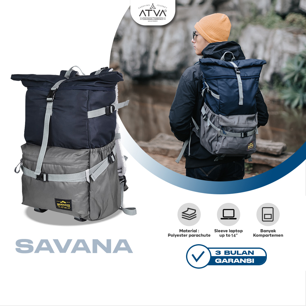 ATVA Tas Backpack Rolltop Savana Series