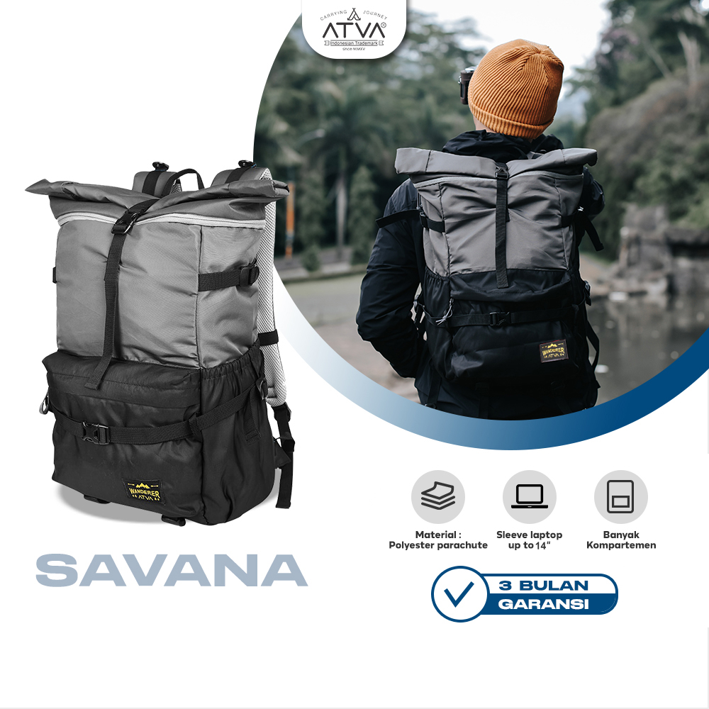 ATVA Tas Backpack Rolltop Savana Series